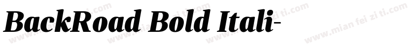BackRoad Bold Itali字体转换